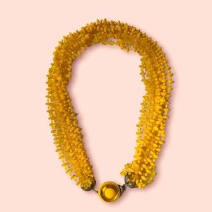 Yellow necklace vintage clasp